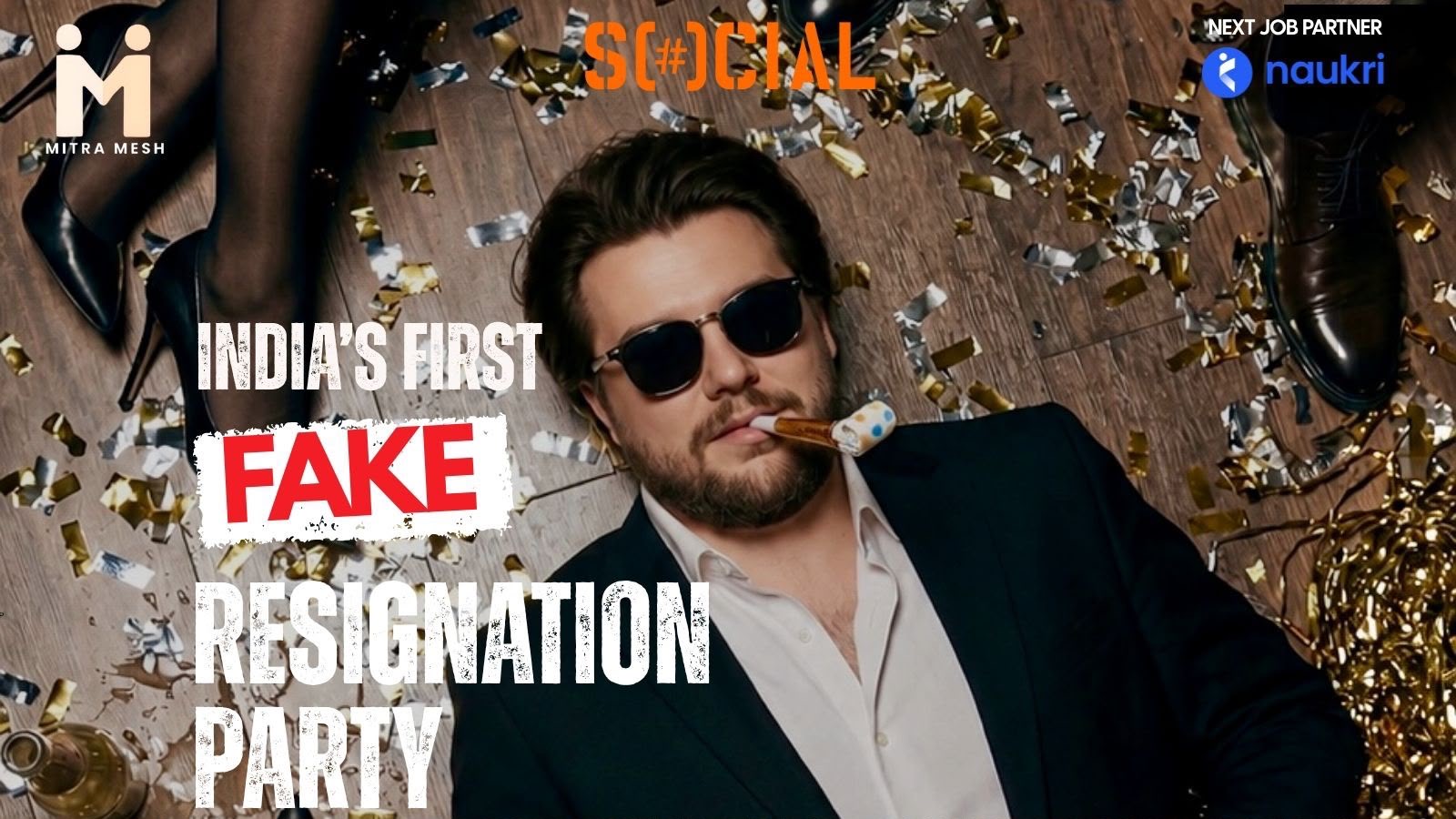 Fake Resignation Party at Nehru Place Social
